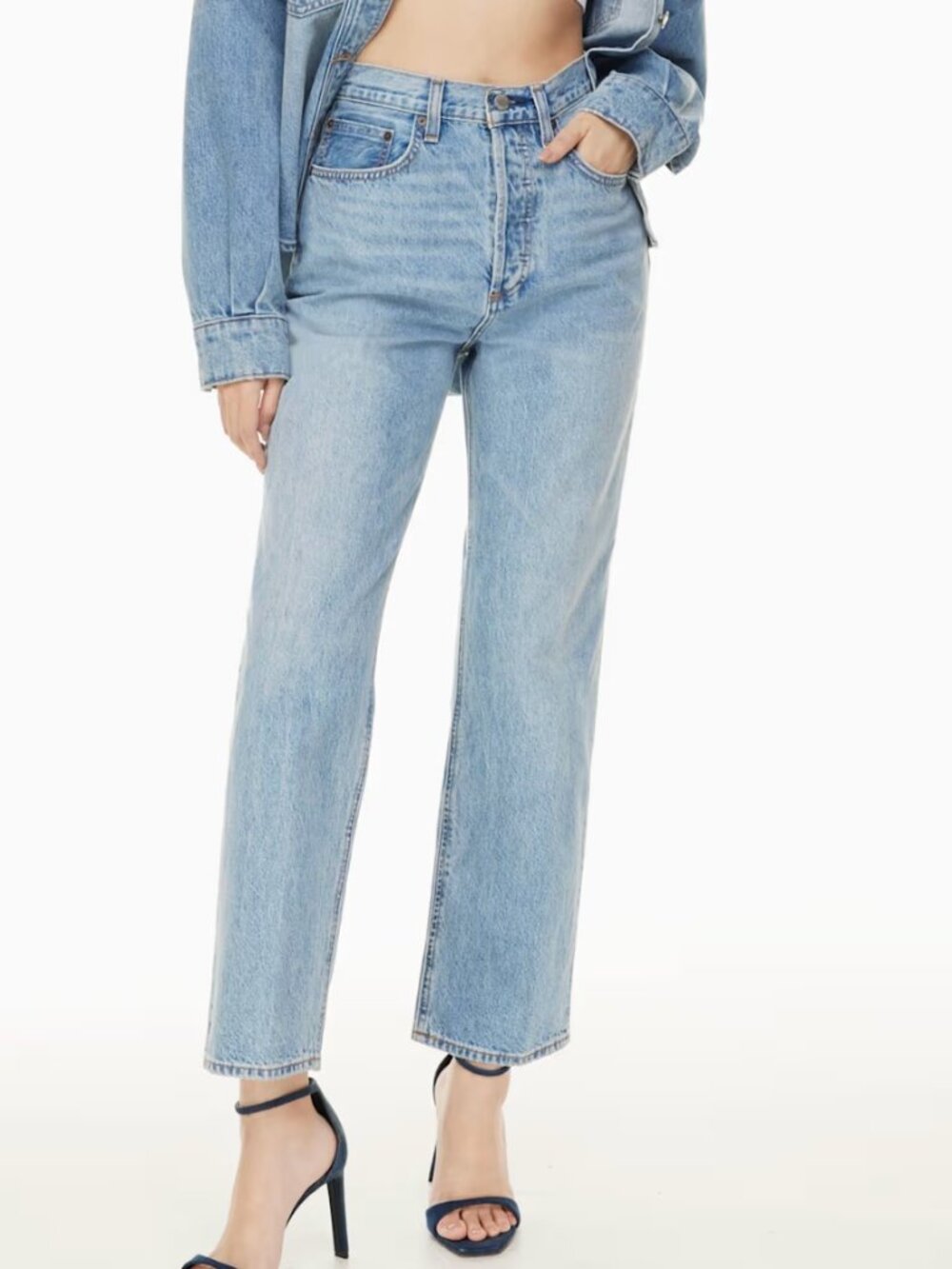 Aritzia Denim Forum The Joni High Rise Loose Womens 27 29L 7 yrs pctr ths bleu